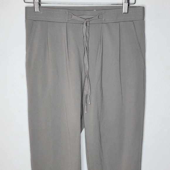 Betabrand Small Petite Light Gray Drawstring Cropped Women's Stretch Pants - Picture 3 of 6